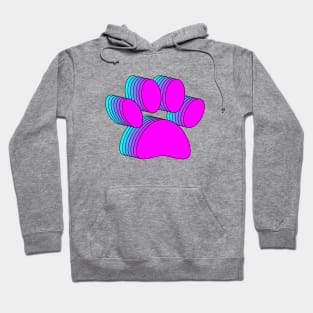 Pink Purple And Blue Dog Paws Hoodie